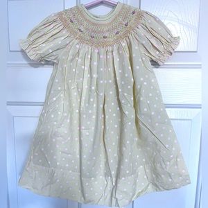EUC smocked bishop dress